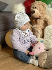 NEW BABY Podzimní holčičí kojenecká čepička s šátkem na krk Special One, vel. 74 (6-9m) Béžová