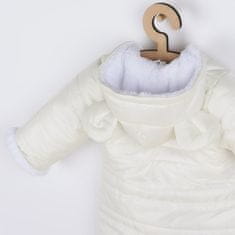 NEW BABY Zimní kojenecká kombinéza s kapucí a oušky Pumi cream, vel. 62 (3-6m) Béžová