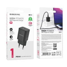 MobilPouzdra.cz Borofone síťová nabíječka BN13 Safety GaN - USB-C - PD 30W , barva černá