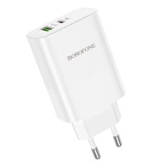 MobilPouzdra.cz Borofone síťová nabíječka BN10 Sunlight - USB + USB-C - QC 3.0 PD 65W , barva bílá