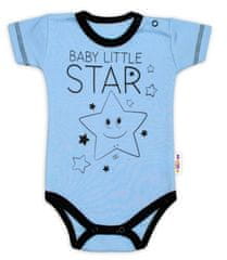 Baby Nellys Body krátký rukáv Baby Nellys, Baby Little Star - modré, vel. 56