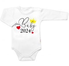 Baby Nellys Body dlouhý rukáv Baby 2024, Baby Nellys, bílé, vel. 86