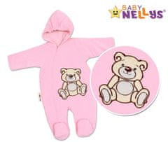 Baby Nellys BABY NELLYS Kombinézka/overálek Teddy Bear, velikost: 74 - růžová