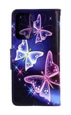 TopQ Pouzdro Samsung A23 5G knížkové Modré s motýlky 118210