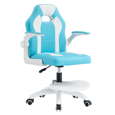 KONDELA Otočná židle s podnoží, modrá/bílá, RAMIL