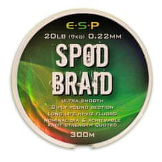 E.S.P ESP Spod Braid - splétaná šňůra Fluo Zelená 300m 0,22mm- 9kg