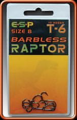 E.S.P ESP háčky bez protihrotu Raptor T6 Barbless vel. 7