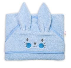 Baby Nellys Dětská froté osuška s kapucí 80 x 80 cm, Cute Bunny - modrá