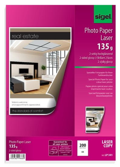 Sigel Fotopapír - A4, 135g/m2, lesklý, oboustranný, 200 listů