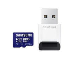 Samsung Samsung/micro SDXC/512GB/180MBps/USB 3.0/USB-A/Class 10/+ Adaptér/Modrá