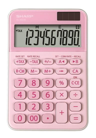 Sharp Stolní kalkulačka ELM335BPK - 10-míst, růžová