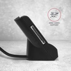 AXAGON Čtečka karet CRE-SM2, USB-A StandReader 4-slot čtečka Smart card (eObčanka) + SD/microSD/SIM, kabel 1.3 m