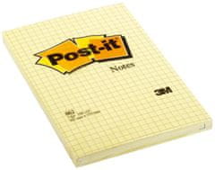Post-It Bločky Super Sticky - 102 x 152 mm, světle žluté, čtverečkované