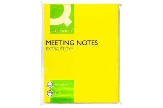 Q-Connect Bločky Meeting Notes silně lepicí - 150 x 203 mm, mix 4 barev