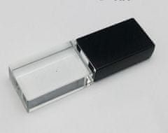 CTRL+C USB KRYSTAL černý, kombinace sklo a kov, LED podsvícení, 64 GB, USB 2.0