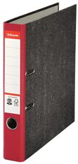 Esselte Pákový pořadač - A4, kartonový, šíře hřbetu 5 cm, mramor, červený hřbet