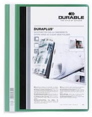 Durable Plastový rychlovazač - A4, s kapsou, zelené, 1 ks
