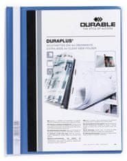 Durable Plastový rychlovazač - A4, s kapsou, modré, 1 ks