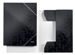 Leitz Desky s chlopněmi a gumičkou WOW A4, černé