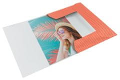 Esselte Desky s chlopněmi a gumičkou Colour'Breeze - A4, kartonové, korálové, 1 ks