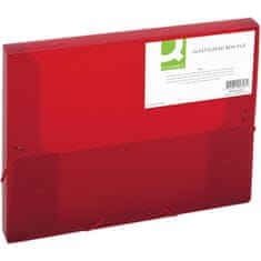 Q-Connect Box na spisy Q-C A4 s gumič, transp. červená 2,5cm