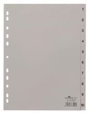 Durable Plastový rozlišovač - A4, šedý, 1-10