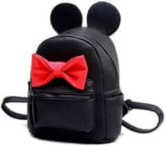 Camerazar Malý dámský batoh Minnie Mouse, červená ekokoža, 22x17x9 cm