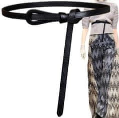 Camerazar Dámský úzký kožený pásek na zavazování, univerzální velikost, délka 120 cm, šířka 1 cm