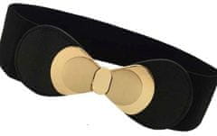Camerazar Dámský elastický korzetový pás, černý, z ekokůže a gumy, 65-89 cm x 6 cm