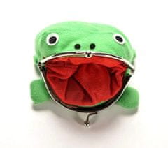 Camerazar Dětská Plyšová Peněženka ve tvaru Žabky, Zelená, 10x9x5 cm