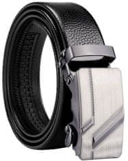 Camerazar Automatický opasek z kvalitní umělé kůže, černý, šířka 3,5 mm, délka 131 cm