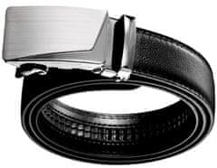 Camerazar Automatický Opasek z Ekologické Kůže, Černý, Šířka 3.5mm, Délka 125cm