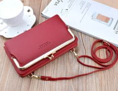 Camerazar Dámská kabelka na telefon, červená, měkká ekokůže, 19.5x11x4.5 cm