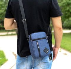 Camerazar Pánská taška přes rameno Sachet Sporty, syntetická tkanina Oxford, 70-130 cm popruh, 16x23x7 cm