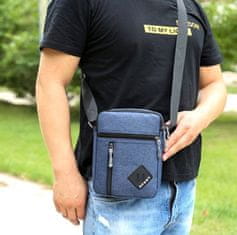 Camerazar Pánská taška přes rameno Sachet Sporty, syntetická tkanina Oxford, 70-130 cm popruh, 16x23x7 cm