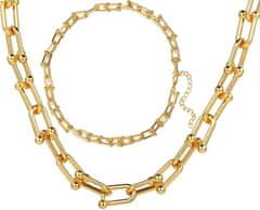 Camerazar Dámský náhrdelník Choker z bižuterního kovu, zlatý, délka 46+5 cm, tloušťka článků 6 mm