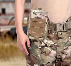 Camerazar Vojenský pánský bederní pás s Ledvinovým sáčkem, odolný materiál 1000D, rozměry 15x5x10 cm, vodotěsné přihrádky