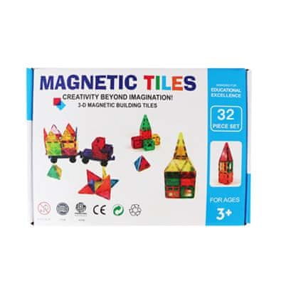 Magnetic Tiles Magnetická stavebnice pro děti sada 32ks – Magnetic Tiles