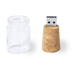 USB KOREK + SKLENĚNÁ LAHVIČKA, 64 GB, USB 2.0