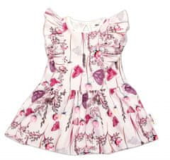 Baby Nellys Letní šaty s krátkým rukávem Motýlci - růžové