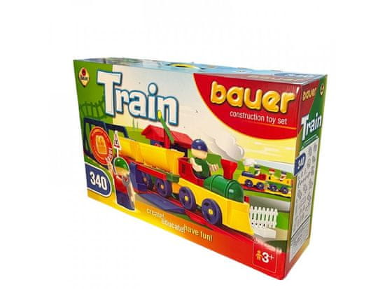 Bauer Stavebnice BAUER: Train Vláčky 340 dílků.