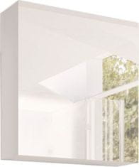 KONDELA Skříňka se zrcadlem MASON WH14, bílá / bílý HG