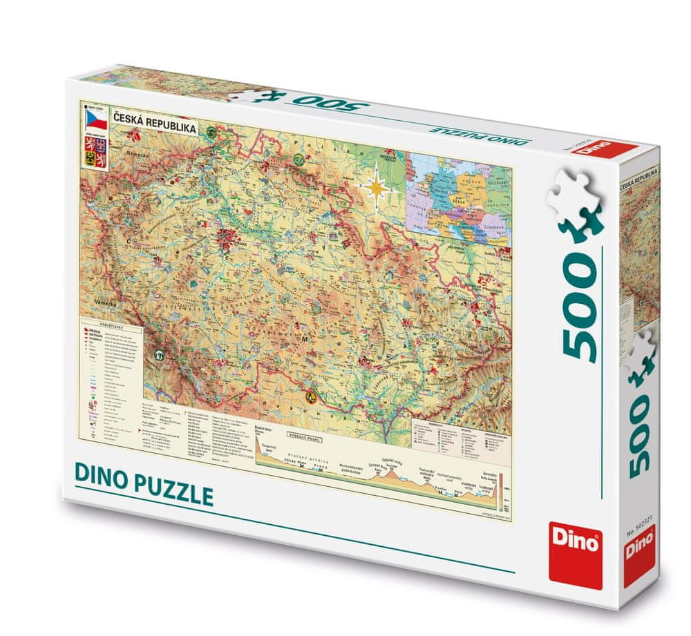 Dino Puzzle Mapa české republiky 500 puzzle