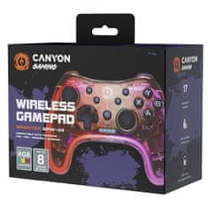 Canyon Gamepad GPW-04 RGB 5v1 (PS3, PS4, XBOX, Android, PC) - průhledný