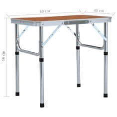 Vidaxl Skládací kempingový stůl hliník 60 x 45 cm