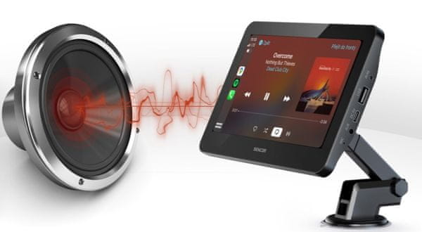  moderní obrazovka do automobilu sencor sct m750btw Bluetooth wifi usb aux výstup zobrazení mapy na displeji handsfree hovory hlasové ovládání dotykové provedení 