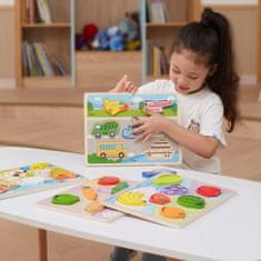 LEBULA VIGA Montessori dřevěné puzzle 2v1 Figurky Zelenina