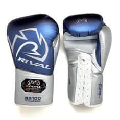 Noah Šněrovací Boxerské rukavice RIVAL RS100 Professional - modro/stříbrné