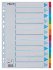 Esselte Rejstříky "Standard", popisovatelná titulní str., mix barev, karton, A4, 12 dílů 100194