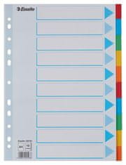 Esselte Rejstříky "Standard", popisovatelná titulní str., mix barev, karton, A4, 10 dílů 100193